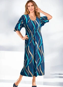 Damen Mona Freizeitkleider|Hauskleider<Kaftan mit farbbrillantem Druck