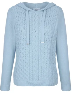 Damen Mona Pullover|Basics<Kapuzenpullover mit Rippenabschlüssen