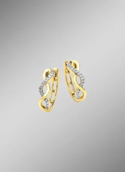 Damen Mona Ohrschmuck<Klappcreolen mit 30 Diamanten