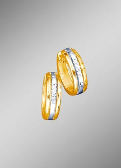 New Klappcreolen mit Brillanten Damen Ohrschmuck