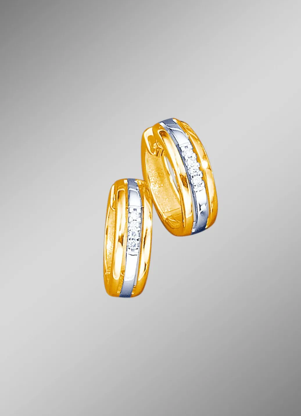 New Klappcreolen mit Brillanten Damen Ohrschmuck