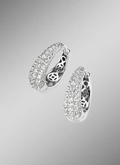 Hot Klappcreolen mit Zirkonia Damen Ohrschmuck