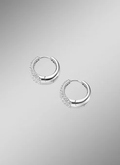 Hot Klappcreolen mit Zirkonia Damen Ohrschmuck