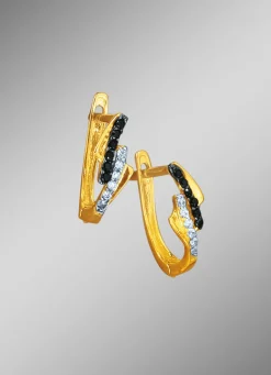 Discount Klappcreolen mit Zirkonia Damen Ohrschmuck