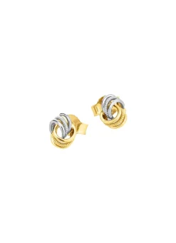Best Klassische Knoten-Ohrstecker in Bicolor Damen Ohrschmuck