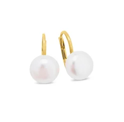 New Klassische Ohrringe mit Süßwasser-Zuchtperlen Damen Ohrschmuck
