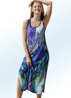 Damen Mona Strandkleider|Sommerkleider<Kleid mit Alloverdessin, ärmellos