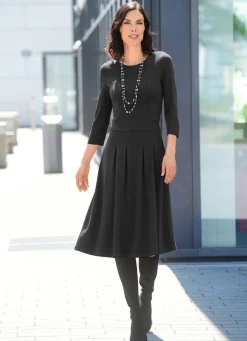 Damen Mona Freizeitkleider|Basics<Kleid mit aufspringenden Kellerfalten