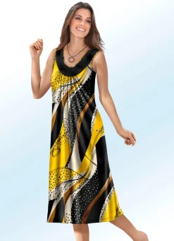 Damen Mona Strandkleider|Sommerkleider<Kleid mit farbbrillantem Druckdessin