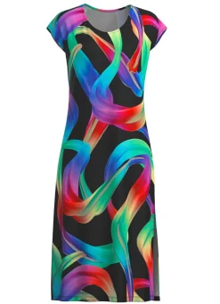 Damen Mona Strandkleider|Sommerkleider<Kleid mit farbbrillantem Druckdessin
