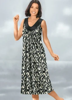 Damen Mona Strandkleider|Sommerkleider<Kleid mit farbbrillantem Druckdessin