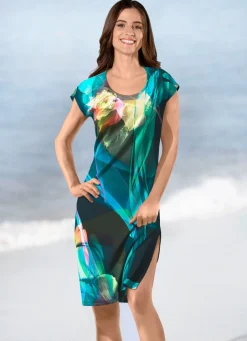 Damen Mona Strandkleider|Sommerkleider<Kleid mit farbbrillantem Druckdessin