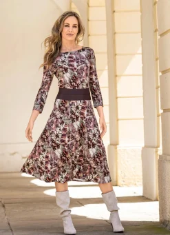 Damen Mona Freizeitkleider<Kleid mit Lederimitat-Einsatz