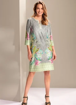 Damen Mona Freizeitkleider<Kleid mit tollem Bordürendruck