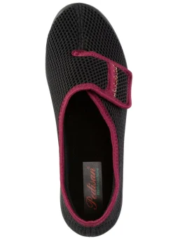 Sale Klettschuh mit hübscher Bordüre Damen Hausschuhe