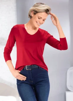 Kombifreundliches Shirt in 3 Farben Damen Langarm