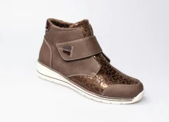 Discount Komfort-Stiefelette im angesagten Leo-Look Damen Stiefel & Stiefeletten