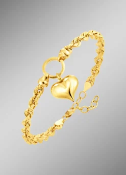 Sale Kordel-Armband mit Herz-Anhänger Damen Armbänder