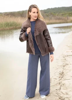 Damen Mona Übergangsjacken|Lederimitatjacken<Kurzjacke aus Nappaleder-Imitat