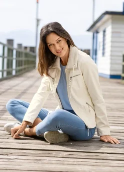Damen Mona Übergangsjacken|Lederimitatjacken<Kurzjacke aus Nappaleder-Imitat