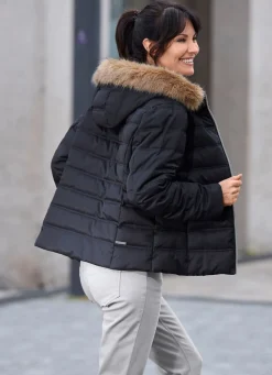 Damen Mona Winterjacken<Kurzjacke mit abnehmbarem Kunstpelz-Besatz
