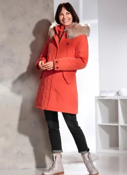 Damen Mona Wintermäntel<Kurzmantel mit größenverstellbarer Kapuze