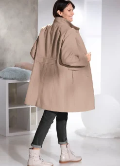 Damen Mona Wollmäntel<Kurzmantel mit Nahttaschen