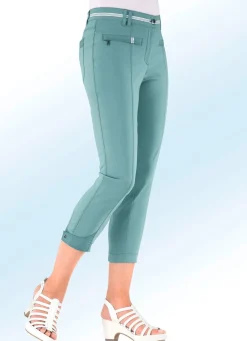 Damen Mona Lange Hosen<7/8-lange Hose mit kontrastfarbenem Zierband