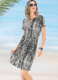 Damen Mona Strandkleider|Sommerkleider<Laurina Kleid mit farbbrillantem Druckdessin