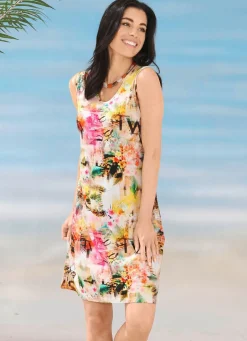 Damen Mona Strandkleider|Sommerkleider<Laurina Kleid mit farbbrillantem Druckdessin