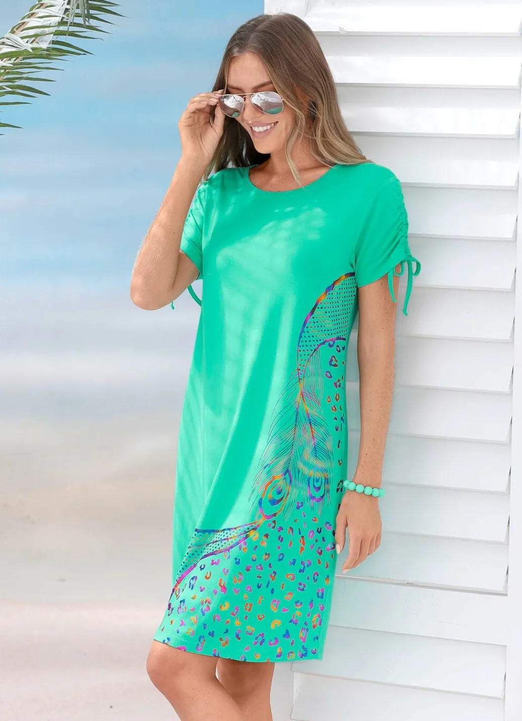 Damen Mona Strandkleider|Sommerkleider<Laurina Kleid mit schimmerndem Druck