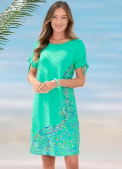 Damen Mona Strandkleider|Sommerkleider<Laurina Kleid mit schimmerndem Druck