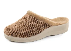 Best Laurina Pantoffel aus changierendem Cord-Material mit Filzbesatz Damen Hausschuhe
