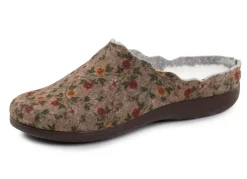 Laurina Pantoffel aus floral bedrucktem Filzmaterial Damen Hausschuhe