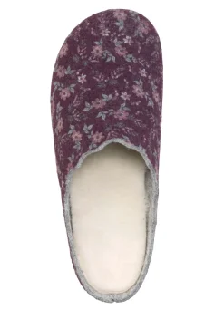 Best Laurina Pantoffel aus floral bedrucktem Filzmaterial Damen Hausschuhe