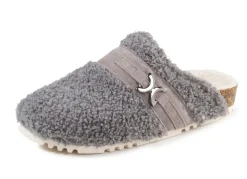 Discount Laurina Pantoffel aus weichem Plüsch mit Veloursbesatz Damen Hausschuhe