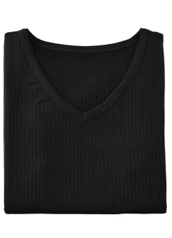 Damen Mona Strandkleider|Kurzarm<Laurina Shirt mit V-Ausschnitt