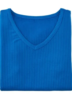 Damen Mona Strandkleider|Kurzarm<Laurina Shirt mit V-Ausschnitt