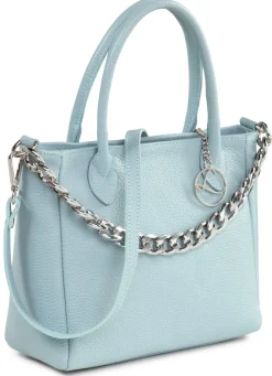 Outlet Laurina Tasche aus genarbtem Kalb-Nappaleder mit Zierkette Handtaschen
