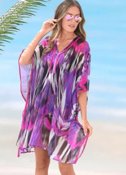 Damen Mona Strandkleider|Sommerkleider<Laurina Tunika, leicht transparent