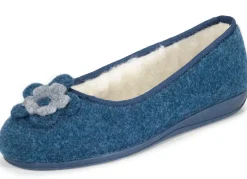 Outlet Laurina, warme Damen-Hausschuhe, mit Schurwolle Damen Hausschuhe