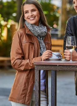 Damen Mona Lederjacken<Lederjacke mit einer Innentasche