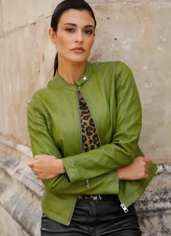 Damen Mona Lederjacken<Lederjacke mit Stehkragen