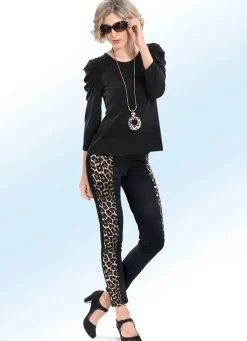 Damen Mona Schlupfhosen|Leggings<Leggings mit trendigen Einsätzen in Tierfell-Optik