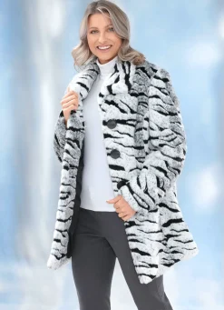 Damen Mona Winterjacken|Kunstpelzjacken<Longjacke aus kuscheligem Kunstpelz