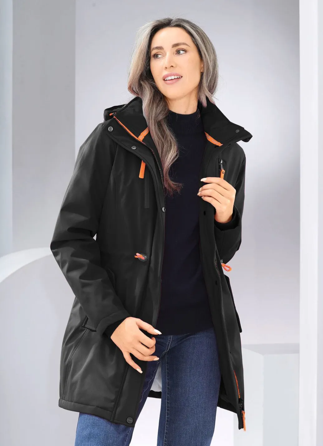 Damen Mona Winterjacken<Longjacke aus Softshell
