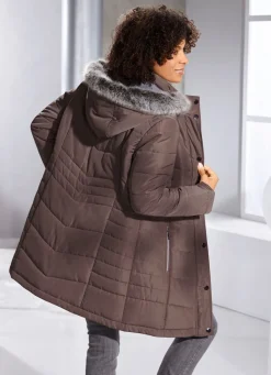 Damen Mona Winterjacken<Longjacke mit abnehmbarem Kunstpelz-Besatz
