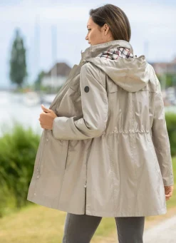 Damen Mona Übergangsjacken<Longjacke mit abnehmbarer Kapuze
