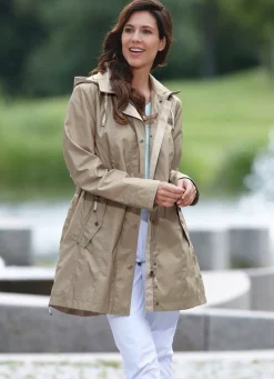 Damen Mona Übergangsjacken<Longjacke mit abnehmbarer Kapuze