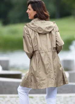 Damen Mona Übergangsjacken<Longjacke mit abnehmbarer Kapuze